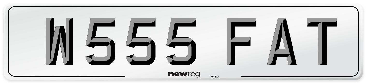 W555 FAT Number Plate from New Reg